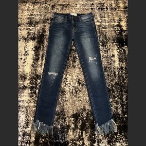 Free People Size 24 Skinny Frayed Ankle Jeans
